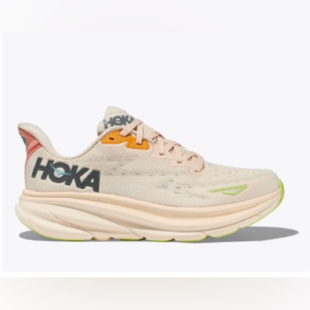 Hoka Women's Cream and Orange Athletic Shoes